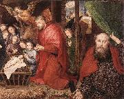 GOES, Hugo van der Adoration of the Shepherds (detail) sg oil painting artist